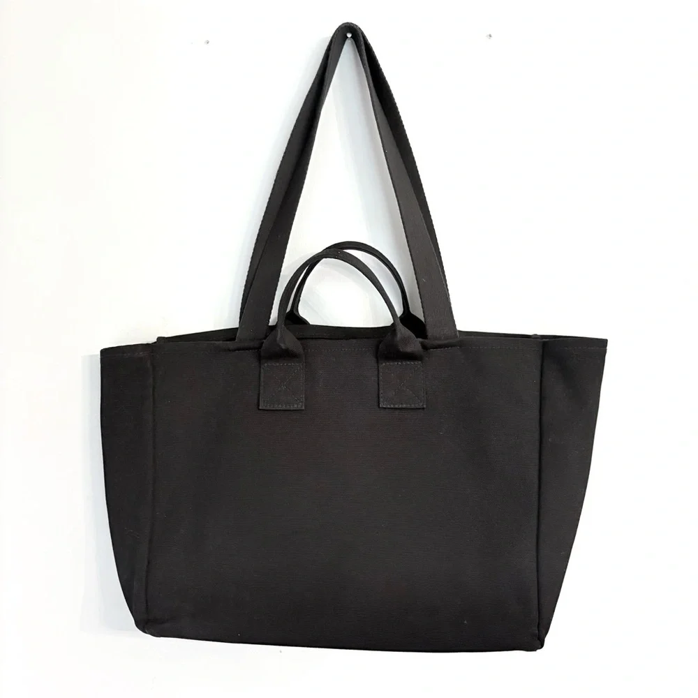 Madewell The Commuter Canvas Bag Tote Black | Work Office School Casual Pockets - Picture 4 of 6